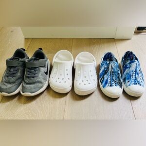 Bundle Lot of Boys Kids Shoes Size 11 and 11.5 Nike Crocs Natives